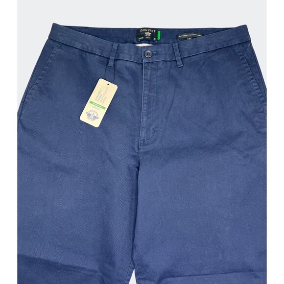 Dockers Womens High Straight Fit Ankle Weekend Chino Pants Blue Cotton Blend 34 - Picture 15 of 16